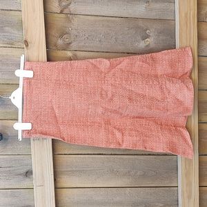 🏵️ Flax Orange Linen Midi Skirt